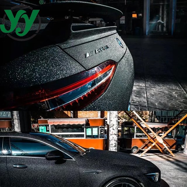 Factory Direct Sparkling Flash Diamond Black Car Wrap Vinyl Full Roll Size 1.22x18M/4x59FT