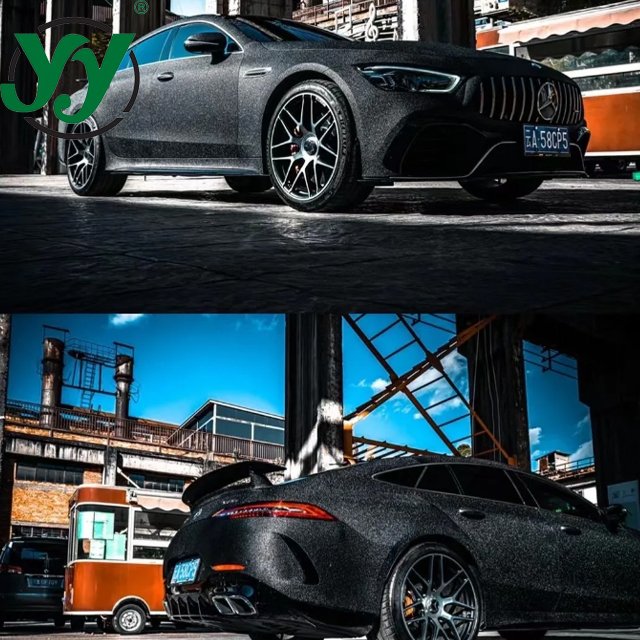 Factory Direct Sparkling Flash Diamond Black Car Wrap Vinyl Full Roll Size 1.22x18M/4x59FT