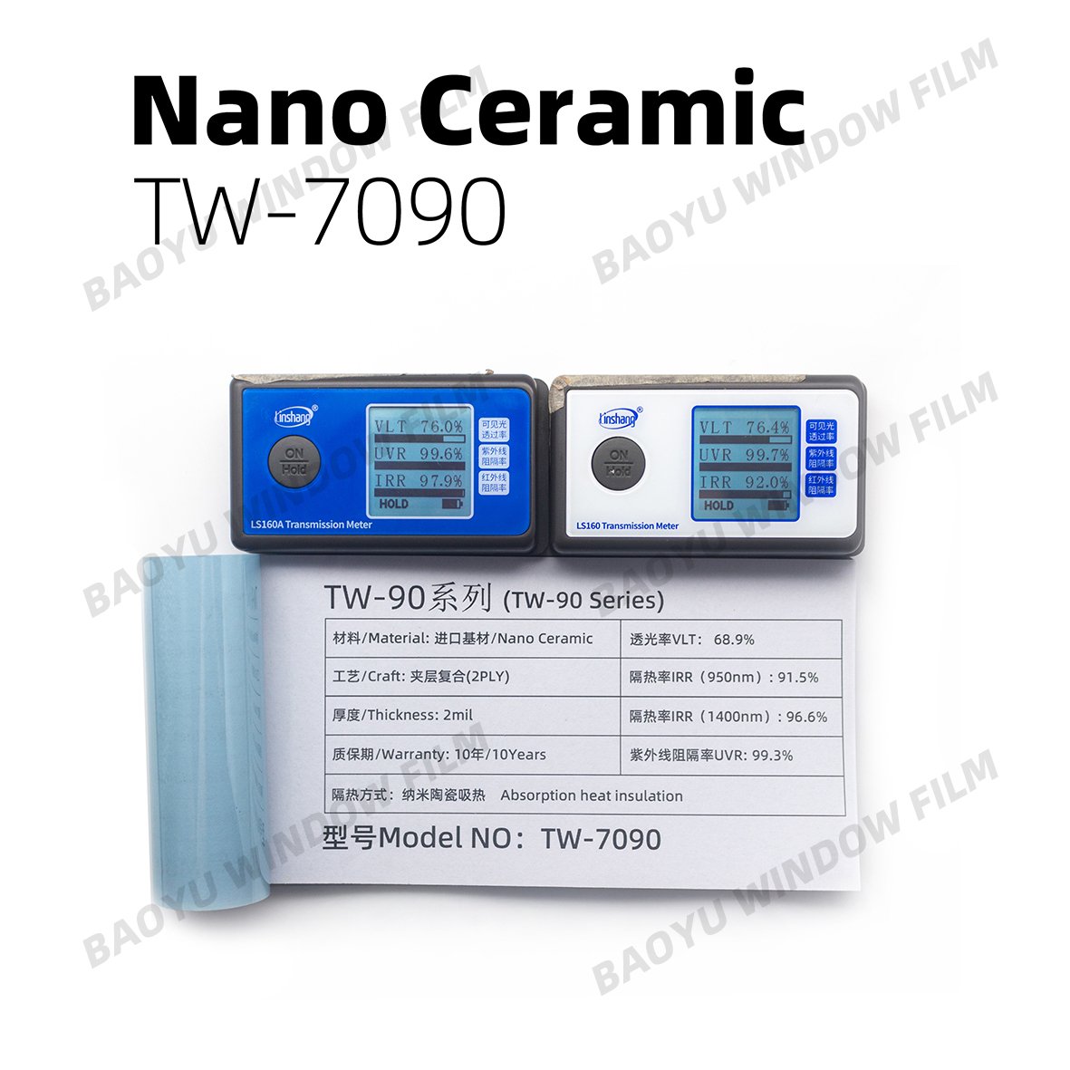2% ~ 70% VLT Auto Window Tinting Film TW-90 Series Car Films PET Fasion Window Tint 10 Year 1 Sun Film for Windows Nano Ceramic