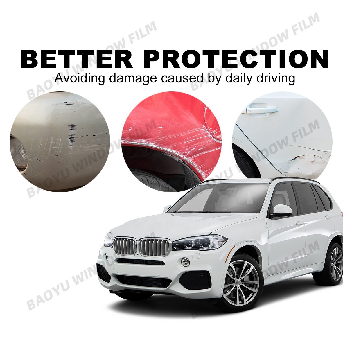 1.52m*15m tpu PEARLESCENT WHITE Scratch resistance colored PPF self-healing car paint protection film chang color