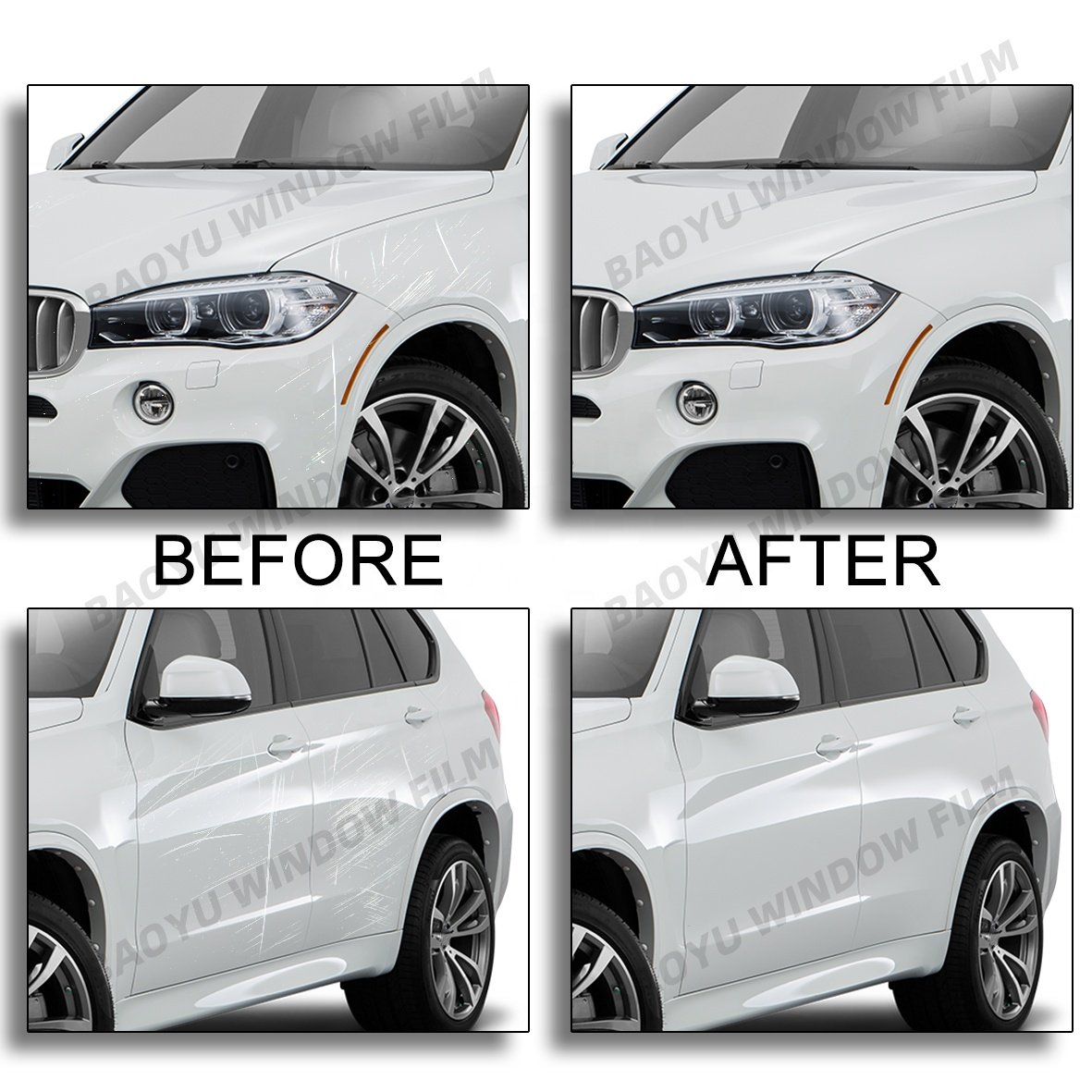 1.52m*15m tpu PEARLESCENT WHITE Scratch resistance colored PPF self-healing car paint protection film chang color