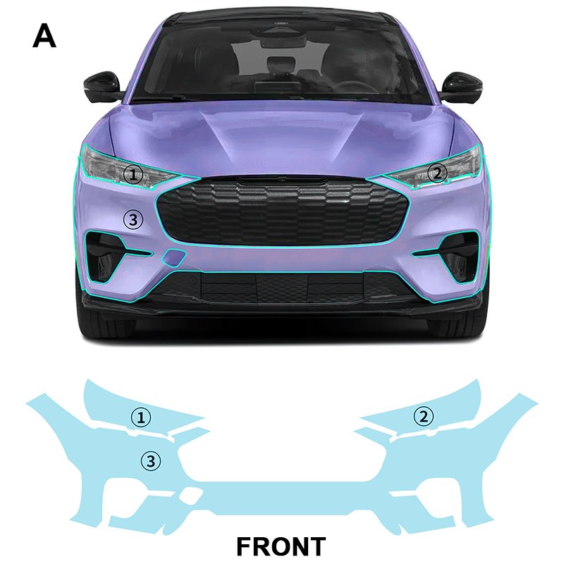 For Ford Mustang Mach-E GT each part of the film TPU PPF pre-cut car anti-scratch self-healing transparent paint protective film