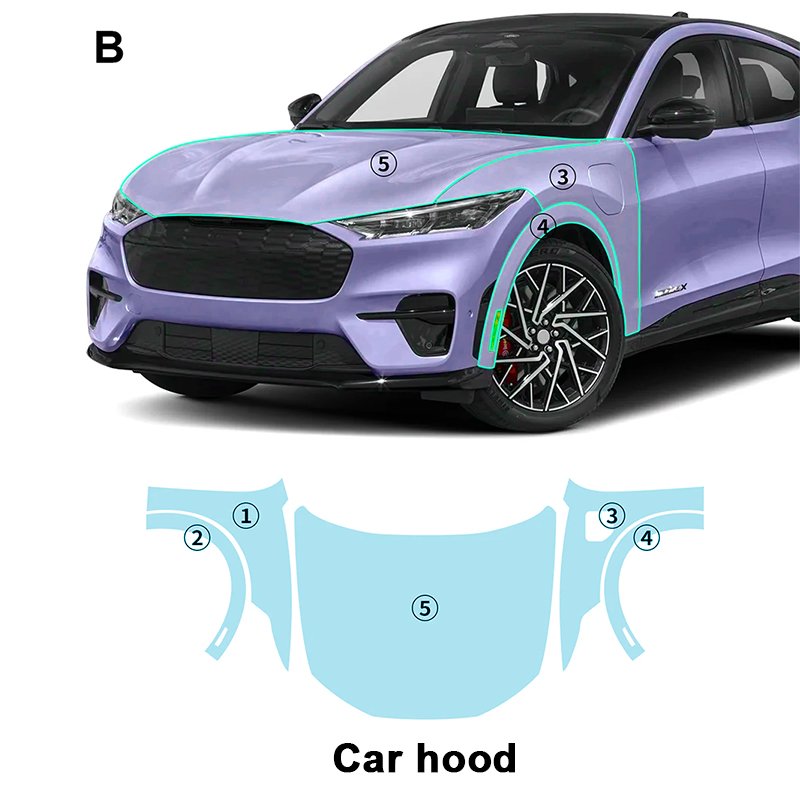 For Ford Mustang Mach-E GT each part of the film TPU PPF pre-cut car anti-scratch self-healing transparent paint protective film