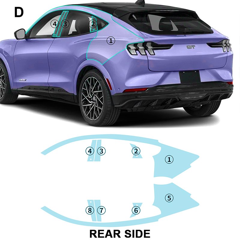 For Ford Mustang Mach-E GT each part of the film TPU PPF pre-cut car anti-scratch self-healing transparent paint protective film