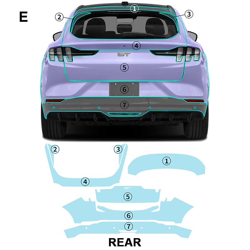 For Ford Mustang Mach-E GT each part of the film TPU PPF pre-cut car anti-scratch self-healing transparent paint protective film