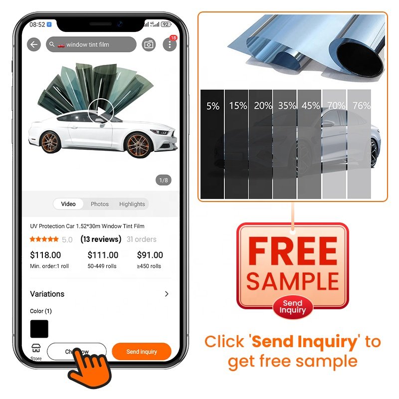 Factory Wholesale UV Protection Solar Window Film Car Window Tint Film Nano Ceramic car film
