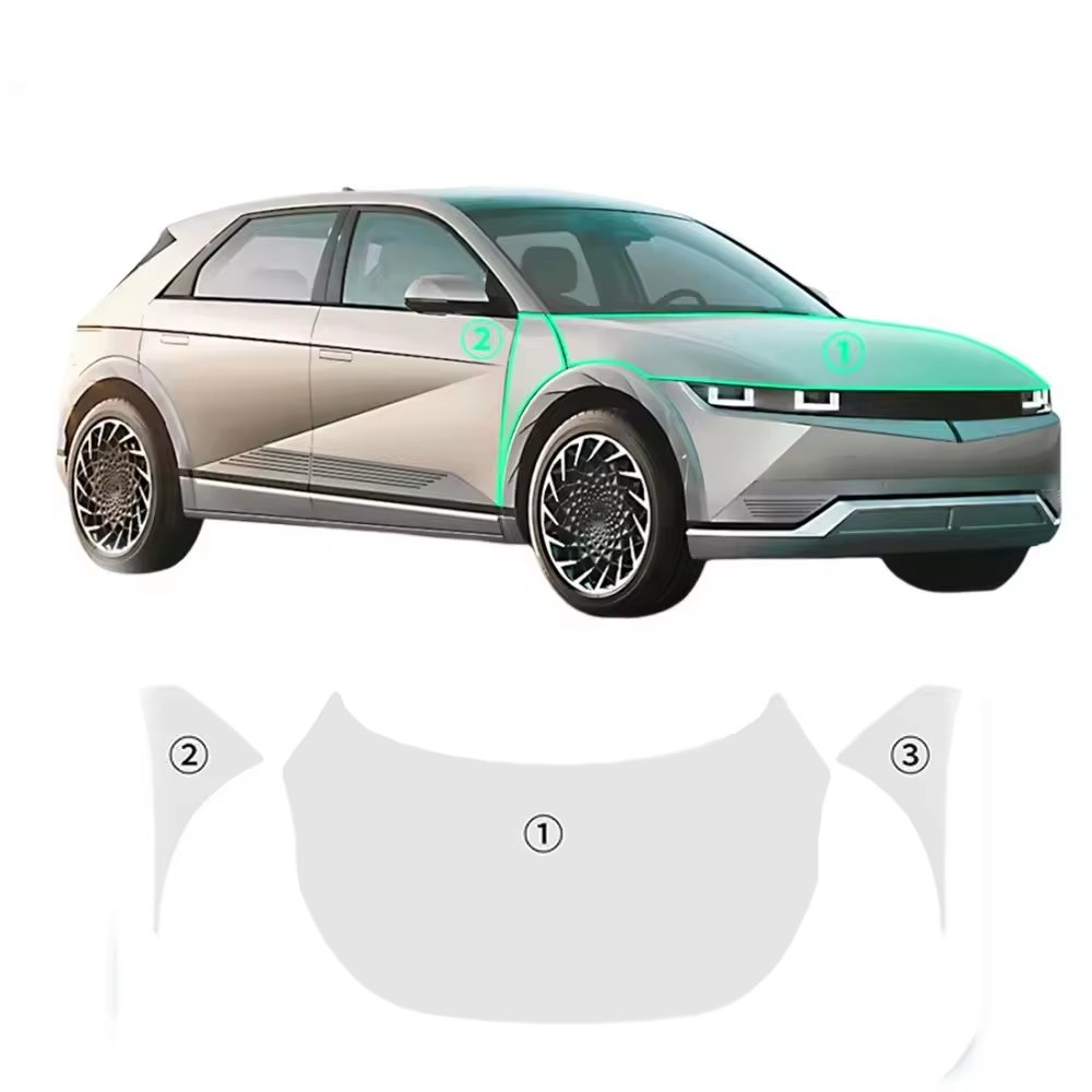For HYUNDAI IONIQ 5 each part of the film 7.5 thick TPU PPF pre-cut car film anti-scratch self-repairing transparent film