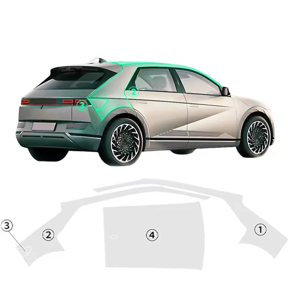 For HYUNDAI IONIQ 5 each part of the film 7.5 thick TPU PPF pre-cut car film anti-scratch self-repairing transparent film