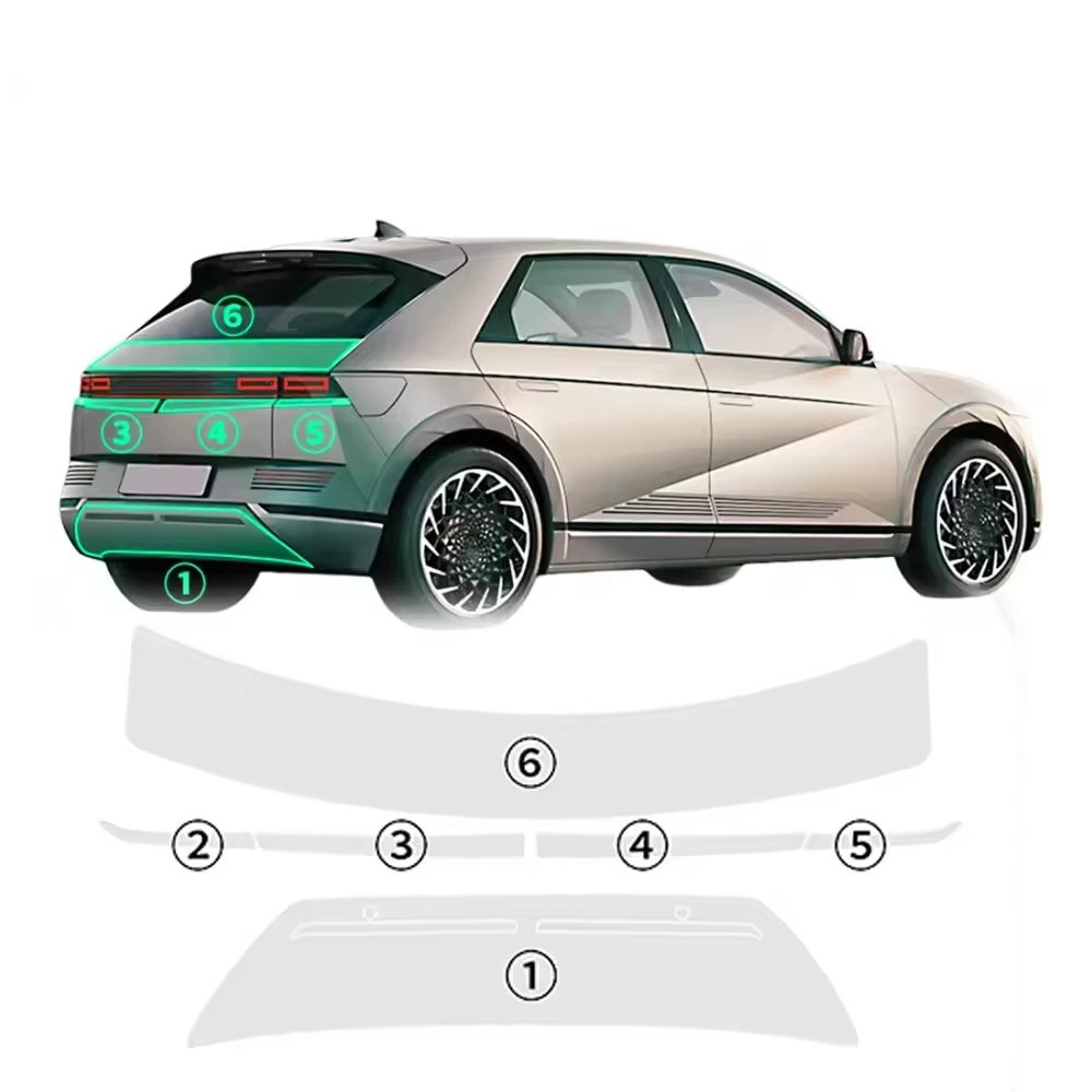 For HYUNDAI IONIQ 5 each part of the film 7.5 thick TPU PPF pre-cut car film anti-scratch self-repairing transparent film