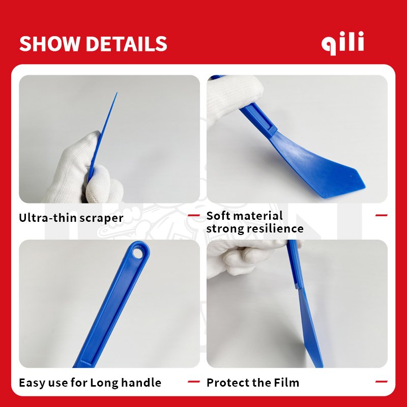 Qili QH30 Two-Piece Vinyl Car Film Installation Tool Set Durable PPF Long Handled Tweezers Chisel Scraper Window Tinting Vinyl