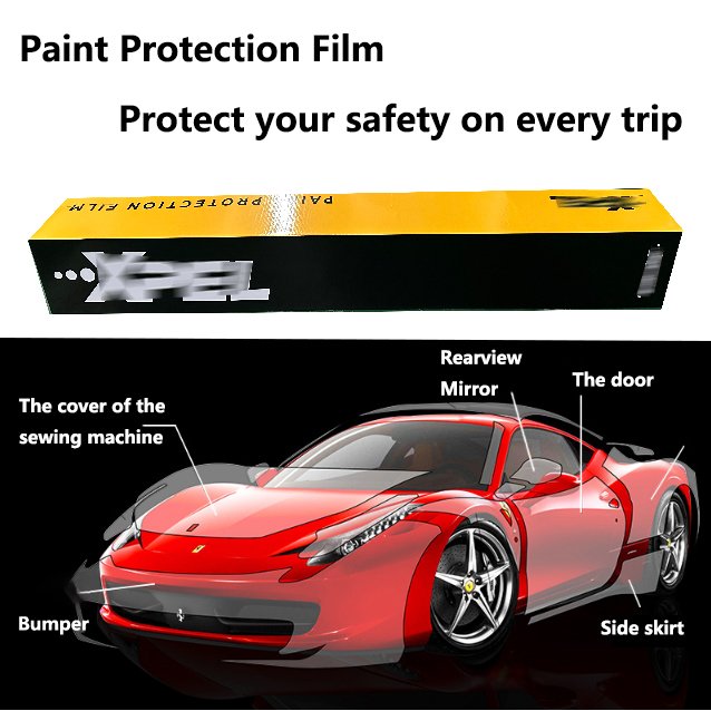 XPEL High Quality PPF 7.5mil TPU Car Wrap Vinyl Glossy Protective Film with 10 Years Warranty Anti-Scratch Body Paint Protection