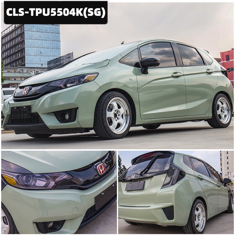 Carlas 1.52*16.5m/roll Crystal Khaki Green Car TPU Wrap Film Changing Color Film PPF Body Protection Film
