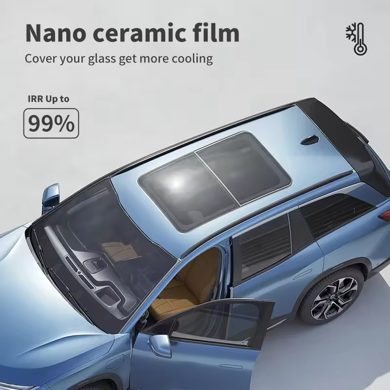 2.5 Mil Nano Ceramic Car Window Film 99% Heat Rejection Uv Tinted Car Film Anti Glare Easy Install Car Light Filter Film