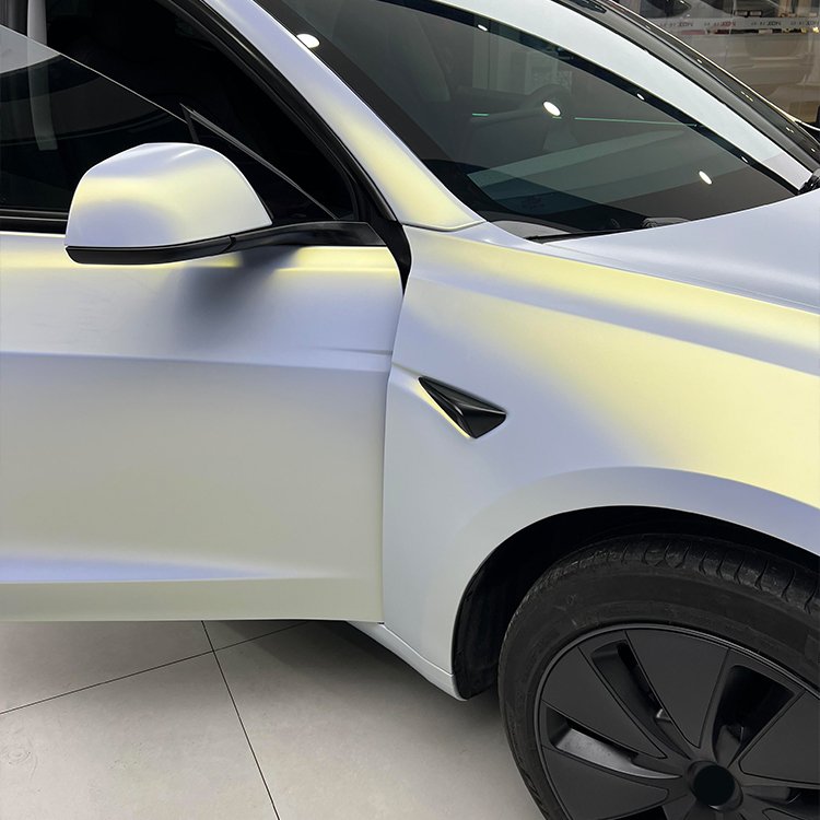 Matte Diamond Gold White car body decals chameleon tint film High quality color changing film vinyl wrap car