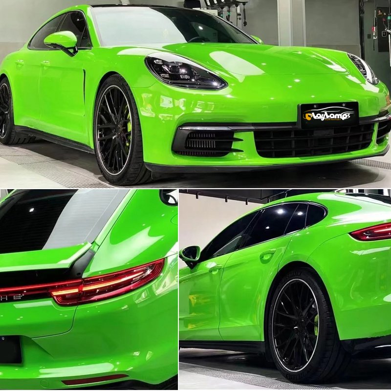 Wholesale Car Wrap Vinyl Foil Stickers Stretchable Air Bubble Free Crystal Viper Green Car Wapping Film