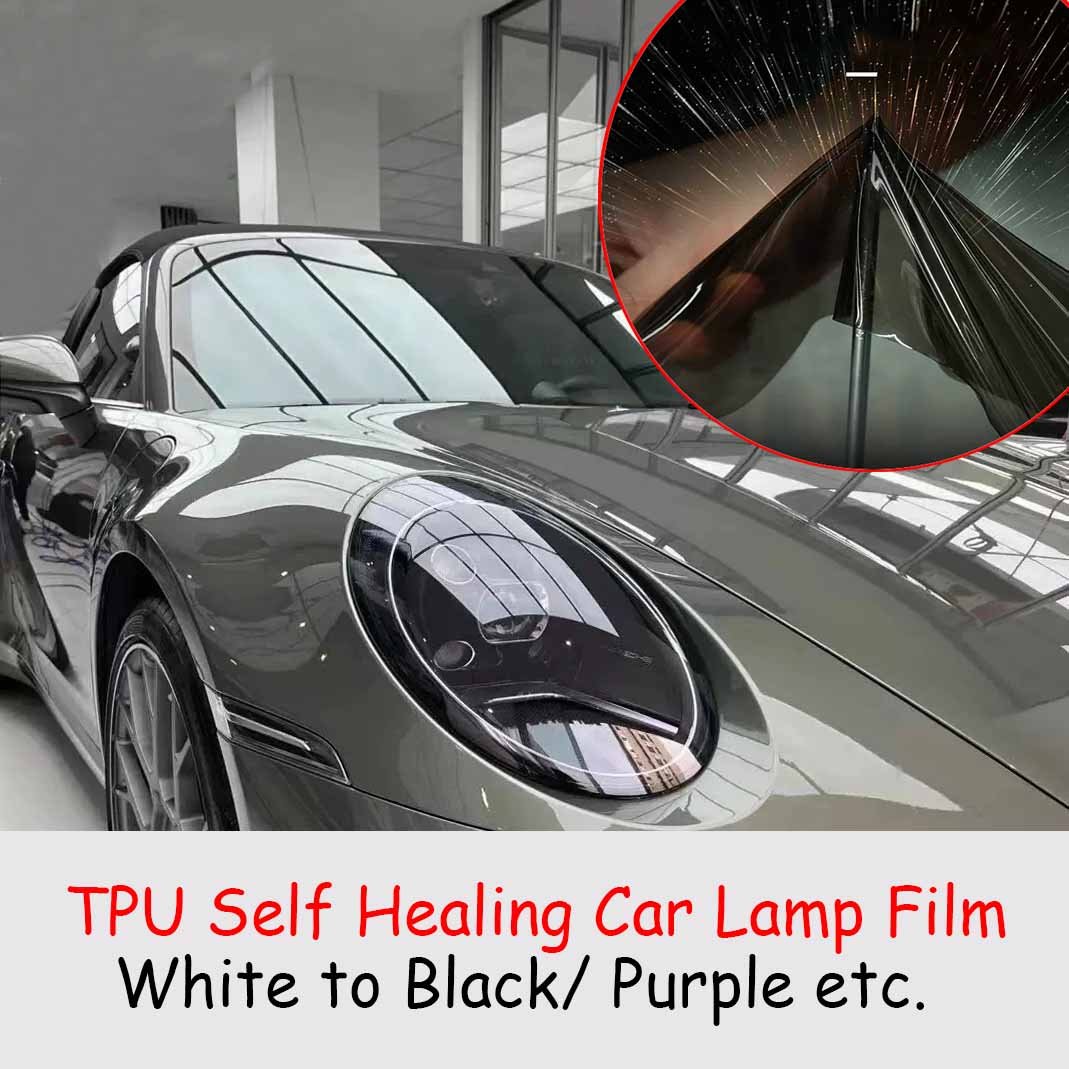 Self Healing TPU Clear to Black/ Purple Car Headlight Tint Film TPU Car Taillight Headlight Intelligent Photochromic Films