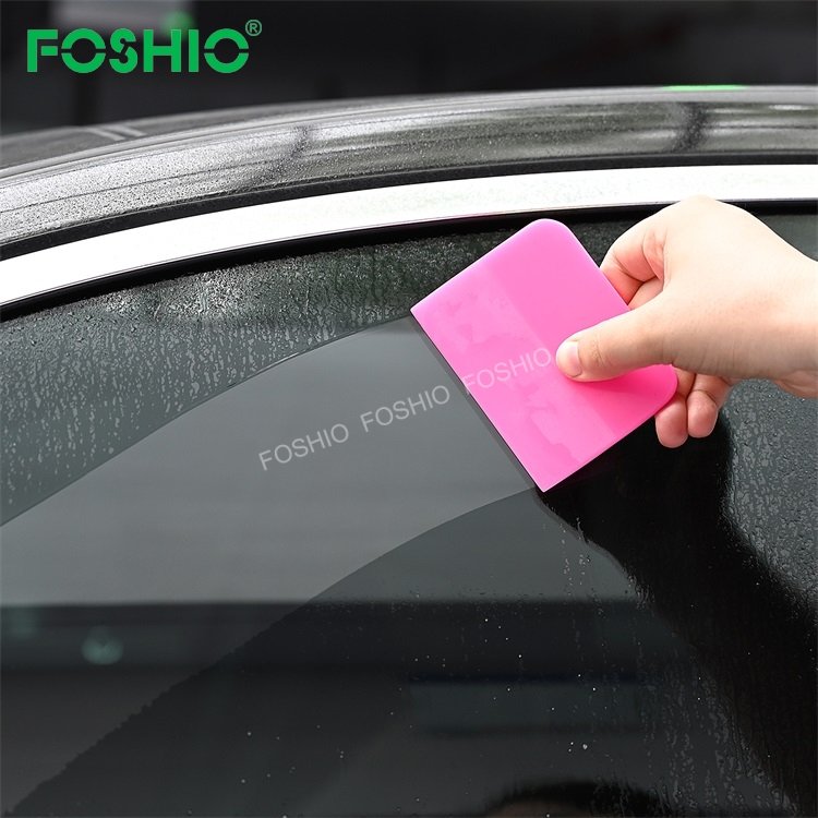 Foshio Hot Sale 5pcs Automotive Pink Car Vinyl Wrap Rubber Windscreen PPF Squeegee