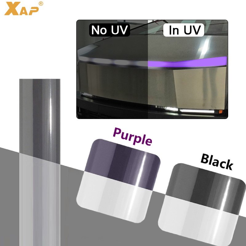 Suitable for Tesla Cybertruck PPF TPU automotive headlight photochromic white to black self-healing protective film