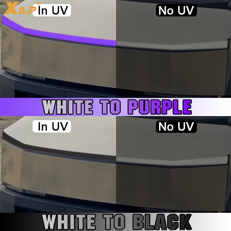 Suitable for Tesla Cybertruck PPF TPU automotive headlight photochromic white to black self-healing protective film