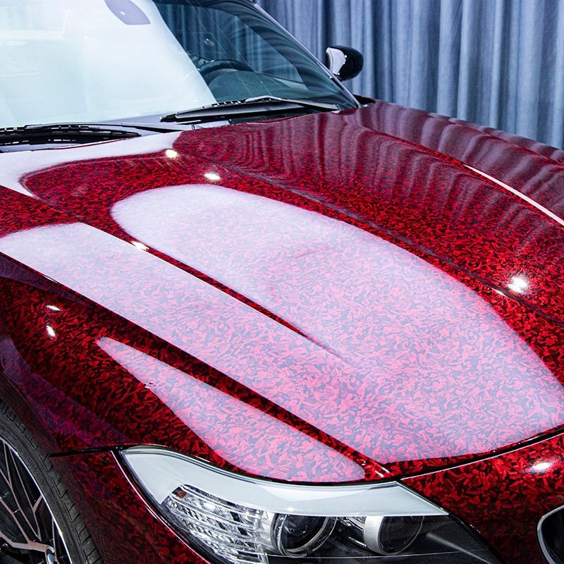 High Quality PET 3D Super Glossy Black Forged Carbon Fiber Car Wrap Vinyl Sticker Car Films Vinyl Wrap