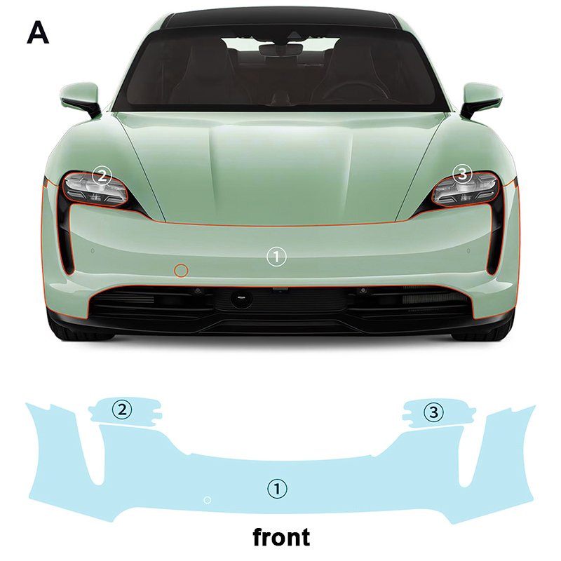 For Porsche TAYCAN 2020 2021 2022 2023 each part TPU PPF pre-cut car anti-scratch self-healing transparent paint protective film