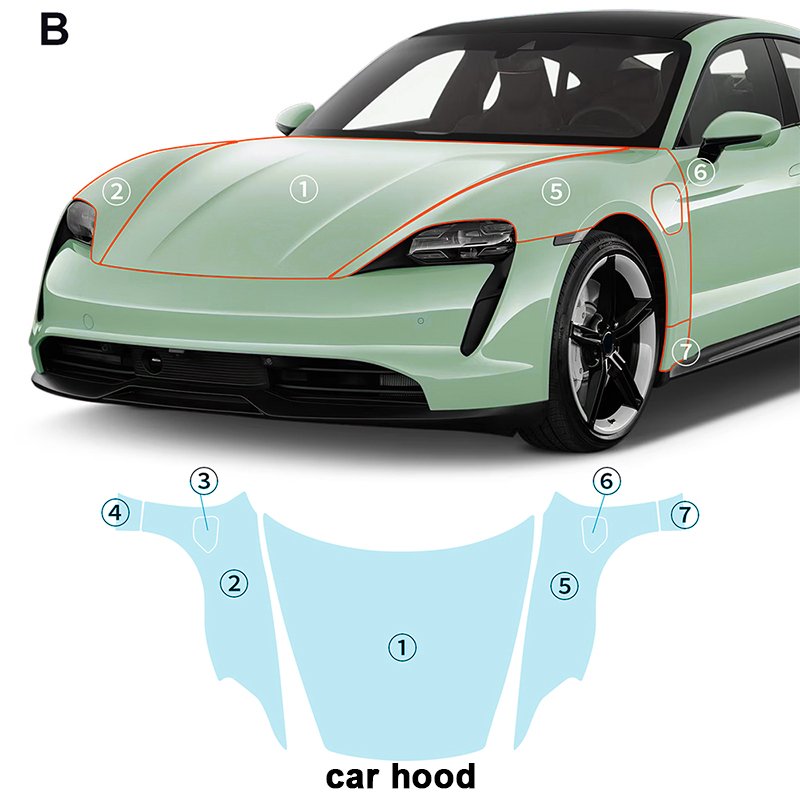 For Porsche TAYCAN 2020 2021 2022 2023 each part TPU PPF pre-cut car anti-scratch self-healing transparent paint protective film