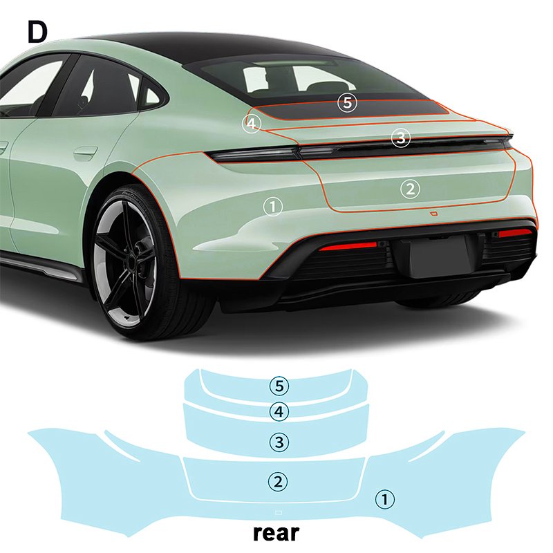 For Porsche TAYCAN 2020 2021 2022 2023 each part TPU PPF pre-cut car anti-scratch self-healing transparent paint protective film