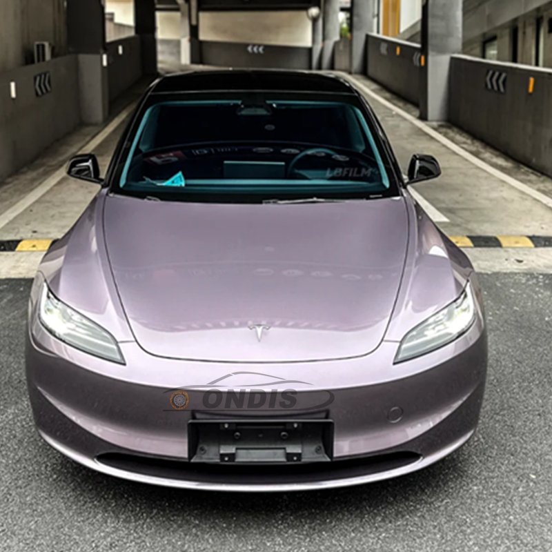 SU7 purple glossy metallic car film PET gloss purple Car wrap Color Changing Auto Vinyl Film Wrapping Foil Vinyl Car Wrap