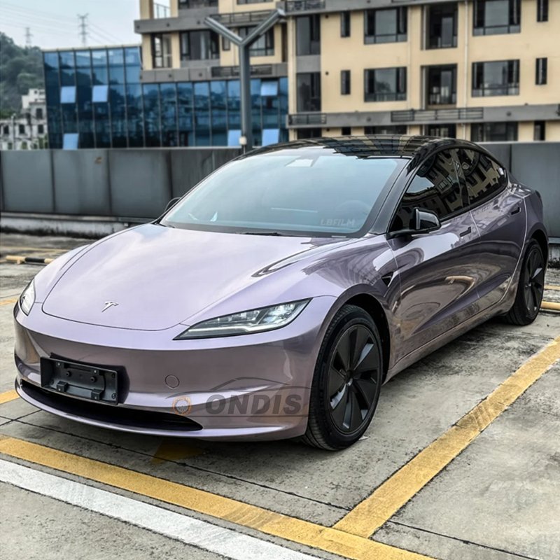 SU7 purple glossy metallic car film PET gloss purple Car wrap Color Changing Auto Vinyl Film Wrapping Foil Vinyl Car Wrap