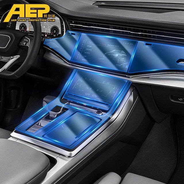 Car interior TPU Transparent Protective Film Central Control GPS Navigation Screen Anti-scratch Sticker for Audi Q8 2019-2023