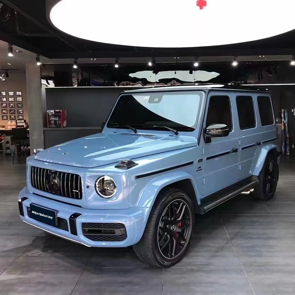 WRAPMASTER 1.52*18metre china blue PET gloss car paint protection wrap film for wrapping sticker