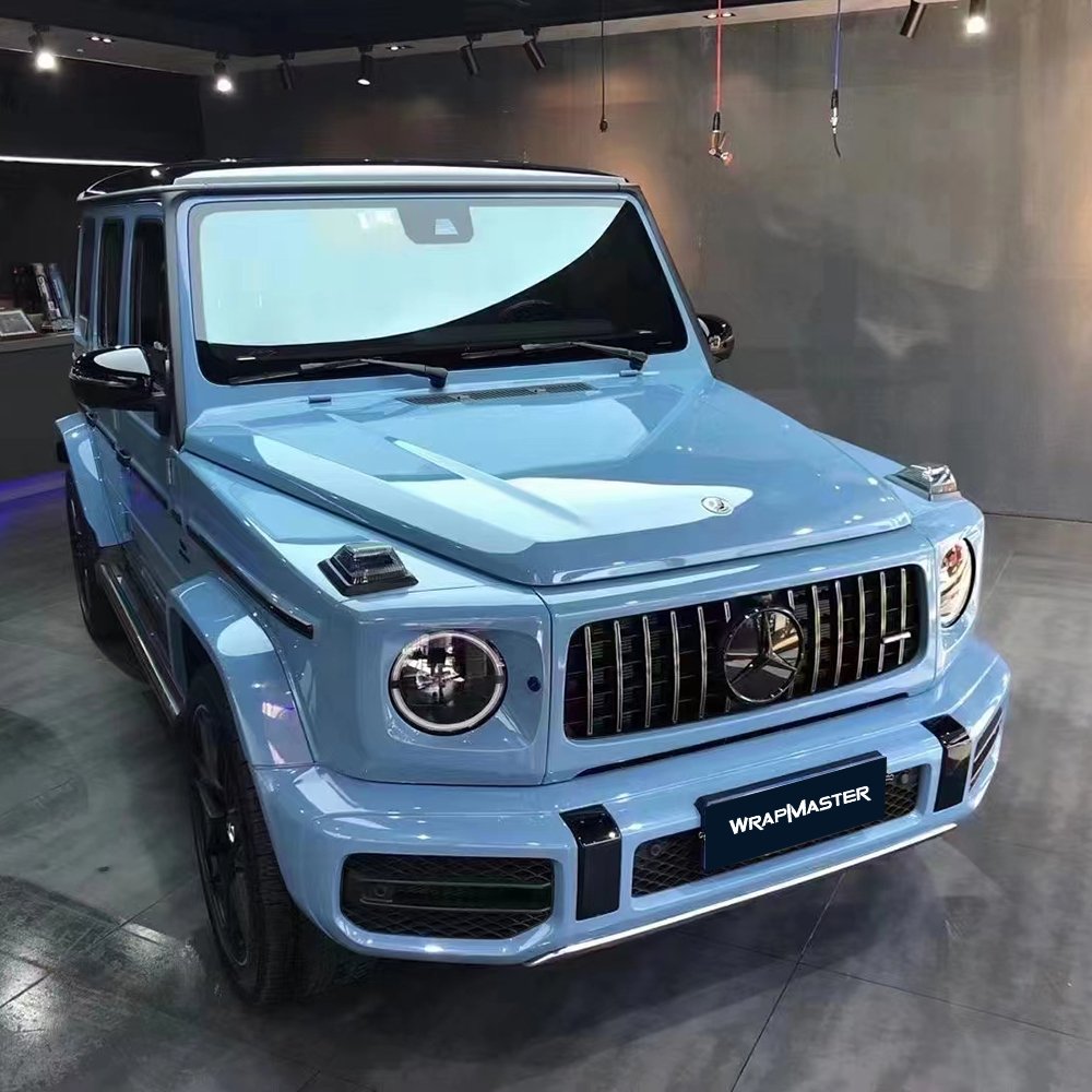 WRAPMASTER 1.52*18metre china blue PET gloss car paint protection wrap film for wrapping sticker