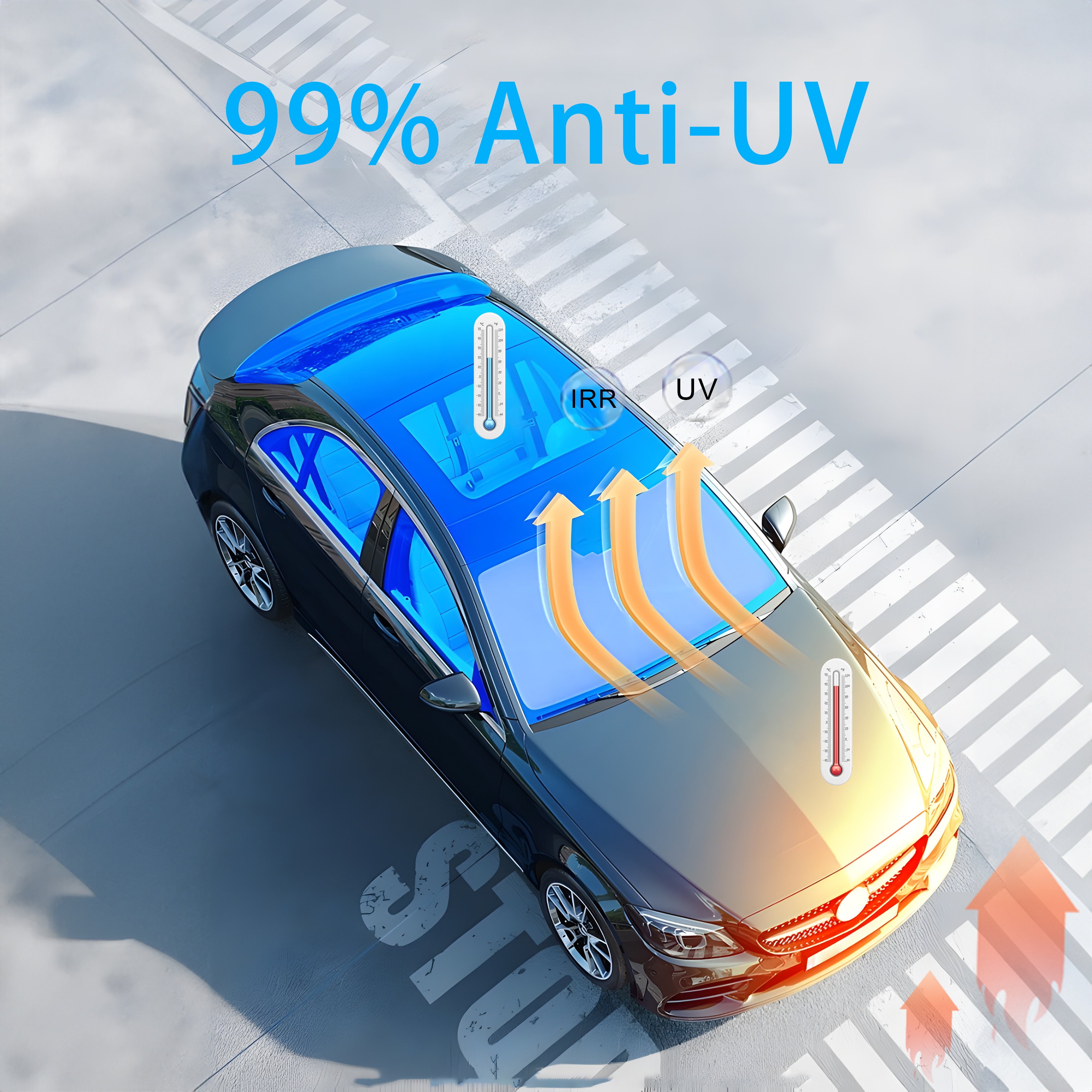 Car window tint film vlt 5 black auto nano ceramic Windshield solar safety film explosive proof UV 99% window film for car