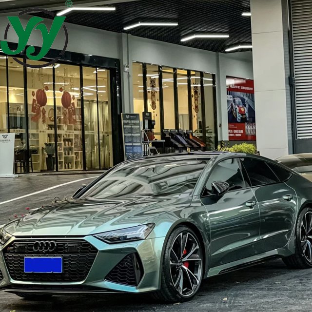 High Glossy Liquid Metal Pale Ridge Green Vinyl Sticker for Car Film Cover Decals for Vehicle Stickers on Car Wrapping Film Wrap