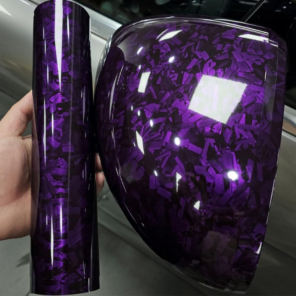 Glossy Red/Sliver/Black Forged Carbon Fiber Wrap Vinyl Film Car Color Changing Wrap
