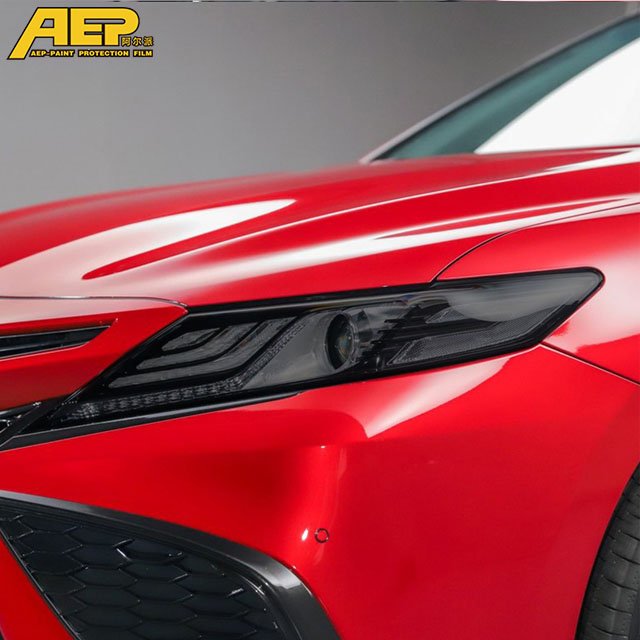 AEP Car Headlight Protective Film Smoke Black Tint Wrap Vinyl Transparent TPU Sticker For Toyota Camry XV70 2018 2019 2020 2021