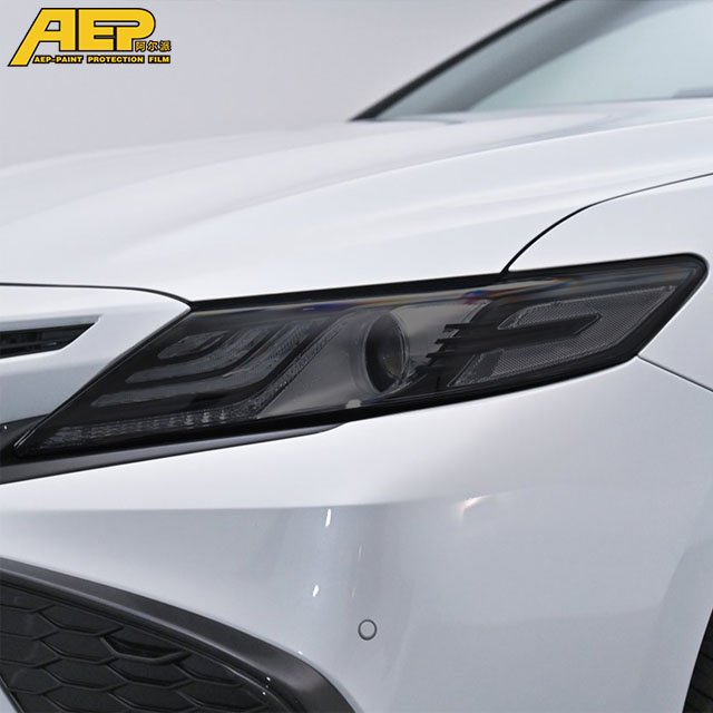 AEP Car Headlight Protective Film Smoke Black Tint Wrap Vinyl Transparent TPU Sticker For Toyota Camry XV70 2018 2019 2020 2021