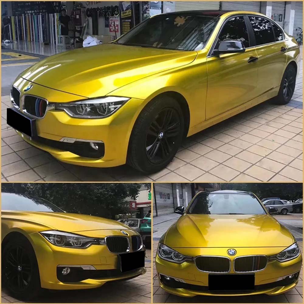 AURORA Candy Gold Car Wrap Vinyl Film Foil Stickers Custom Automotive Cover Decal with Air Bubble Free PET Liner