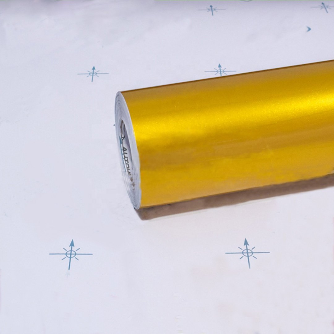 AURORA Candy Gold Car Wrap Vinyl Film Foil Stickers Custom Automotive Cover Decal with Air Bubble Free PET Liner