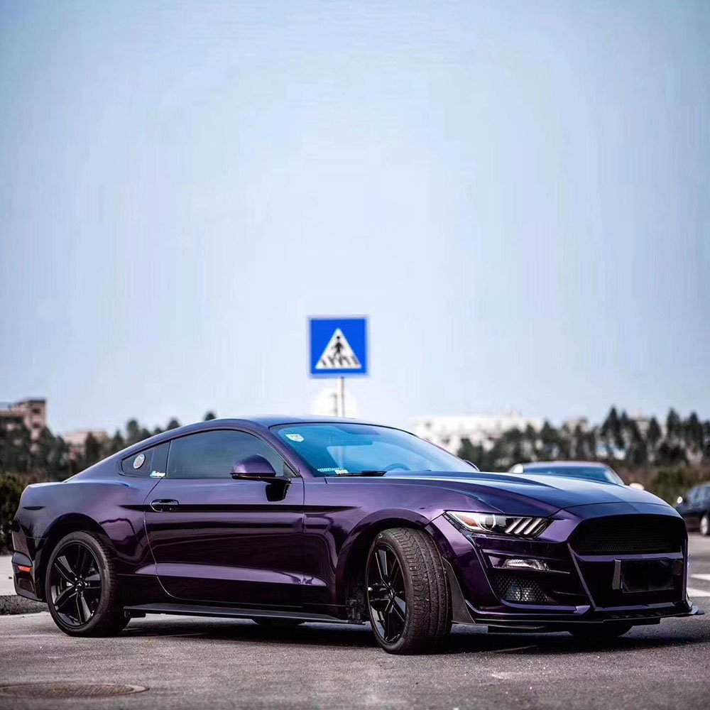TSAUTOP 1.52*18m PET Liner Midnight Purple Super Glossy Metallic Car Vinyl Film