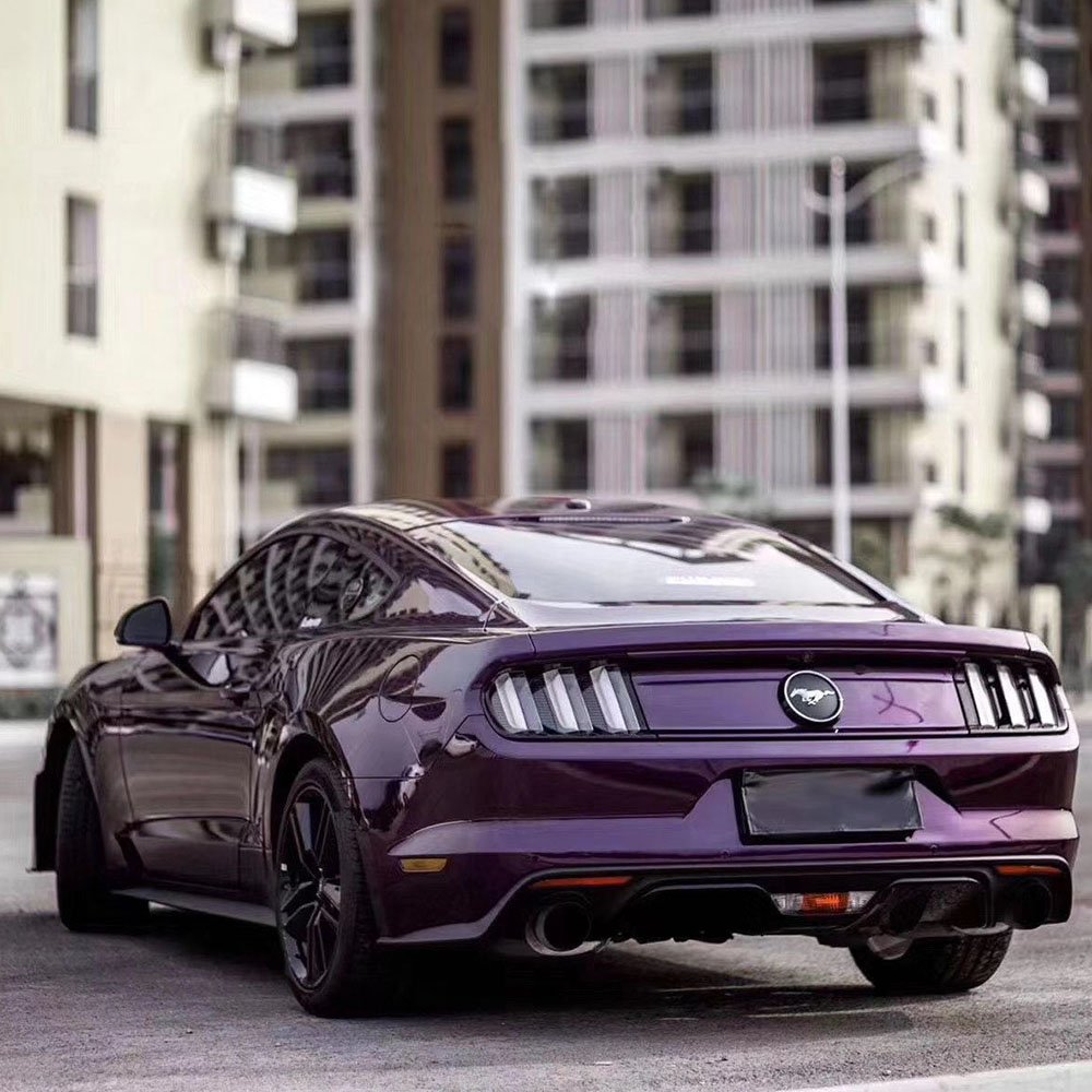 TSAUTOP 1.52*18m PET Liner Midnight Purple Super Glossy Metallic Car Vinyl Film