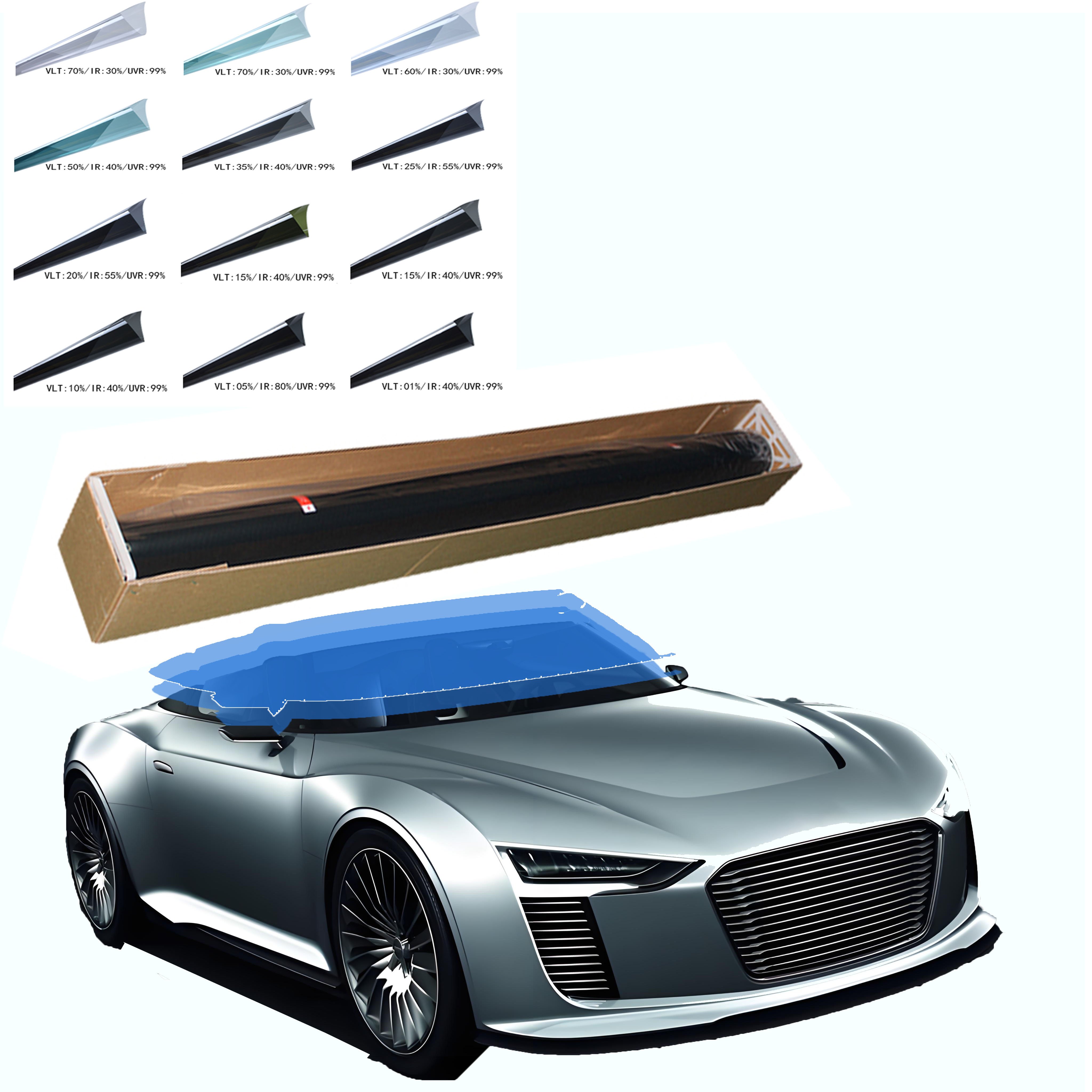 2 Ply Ultra Dark Black Soft Flexible Good Security Wholesale Price High Heat Rejection Black Carbon Car Window Flim