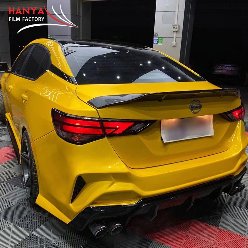 car vinyl wrap Super Crystal-Yellow color change film covering tinted sticker wrapping discoloration pvc 18*1.52M