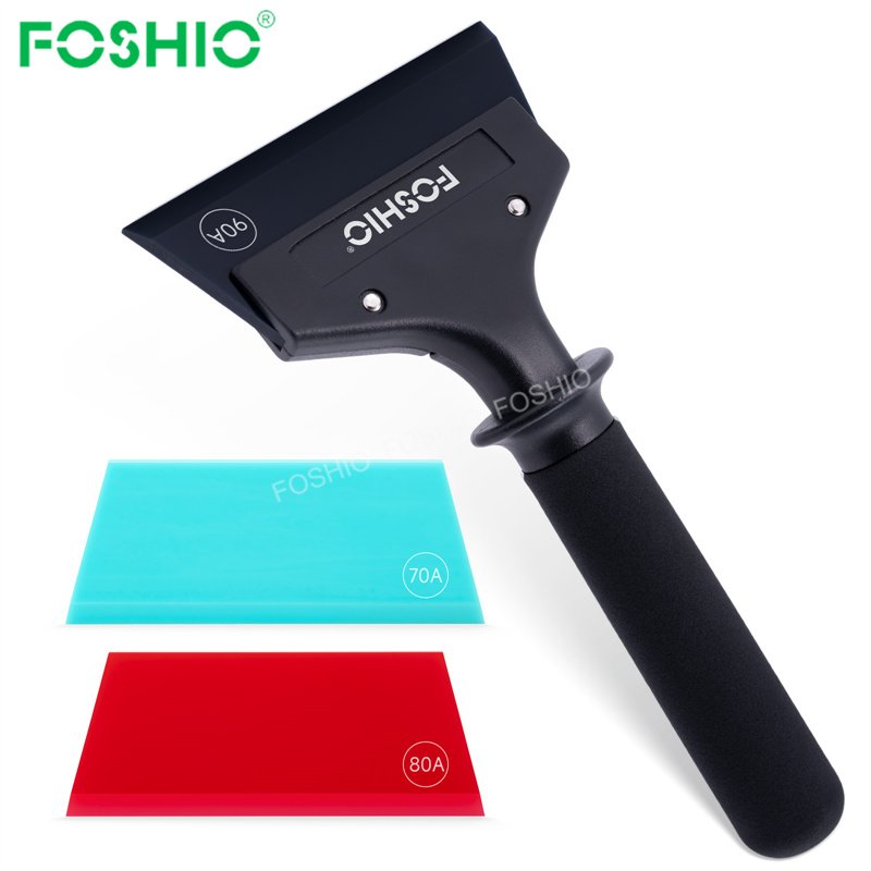 Foshio Customize 3 In 1 Car Window Tint Tool With Replacement Blade Rubber Scraper Ppf Squeegee Set