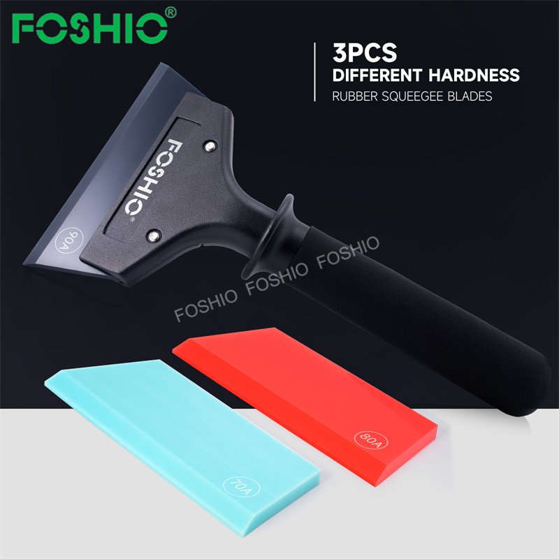 Foshio Customize 3 In 1 Car Window Tint Tool With Replacement Blade Rubber Scraper Ppf Squeegee Set