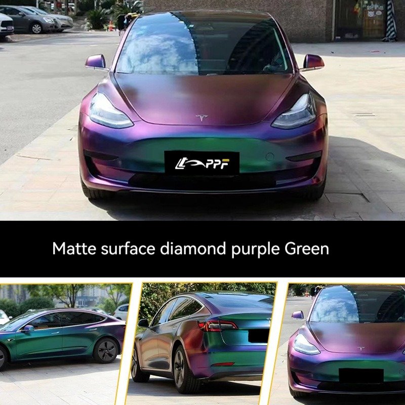 PVC self adhesive chameleon matte diamond bright diamond car sticker car color changing film