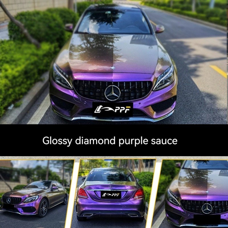 PVC self adhesive chameleon matte diamond bright diamond car sticker car color changing film