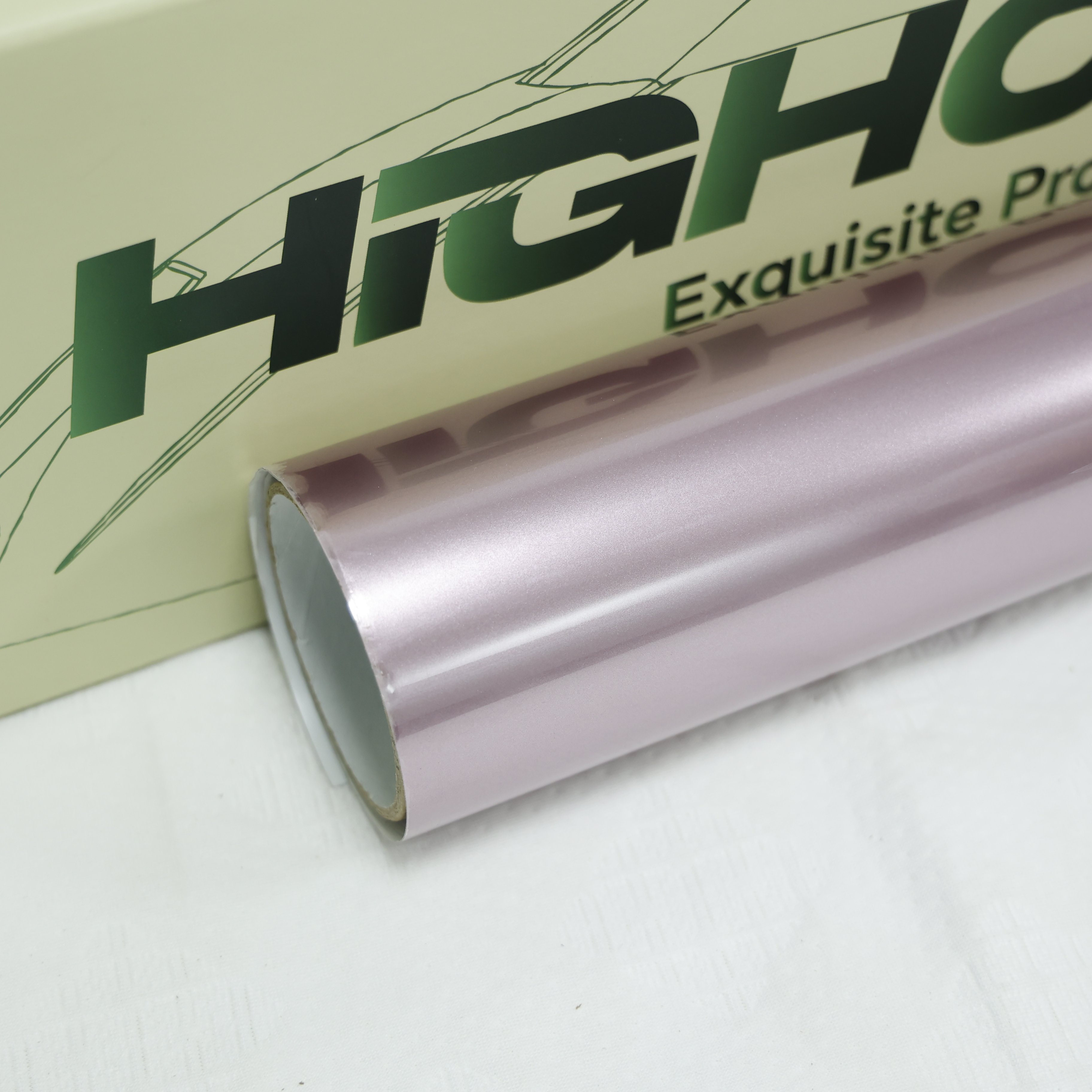 High Quality 6.5mil PVC Car Wrap Film Metal Powder Pink Self-Healing Glossy Anti-Scratches Full Tint Color Changing Car Films