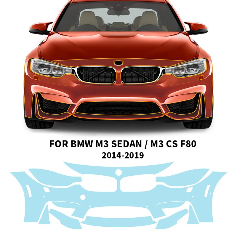 For Bmw M3 Sedan M3 Cs F80 2014 2015 2016 2017 2018 2019 full car custom transparent anti-scratch film pre-cut protective film