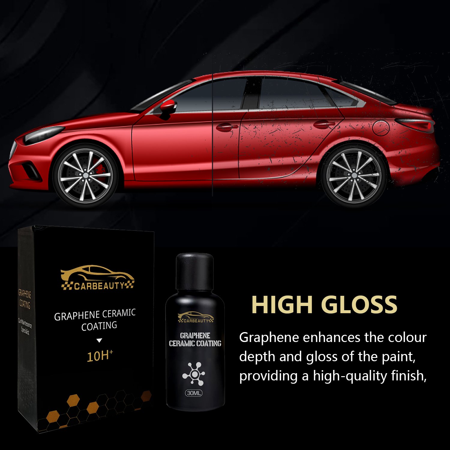 Oem Source Factory Selling 10h Nano Sio2 Bright Nano High Glossy Anti Scratch Glass Graphene Car Care Ceramic Coating